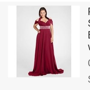 Red floor length gown